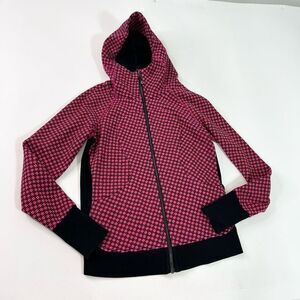 Lululemon Scuba Hoodie III Womens 8 Deep Dive Berry Rumble Black Pink Check